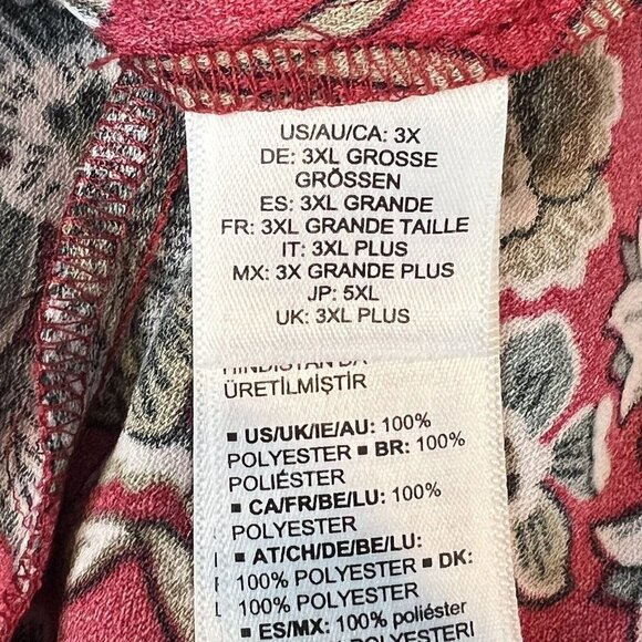 Making the Cut Season 3 Red Floral Crepe Pleated Wide Leg Pants size 3X NWT - Picture 6 of 8